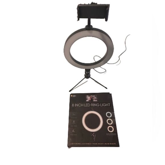 8 Inch Led Ring Light, Metal tripod and phone mount with 3 color temperatures - Picture 2 of 4